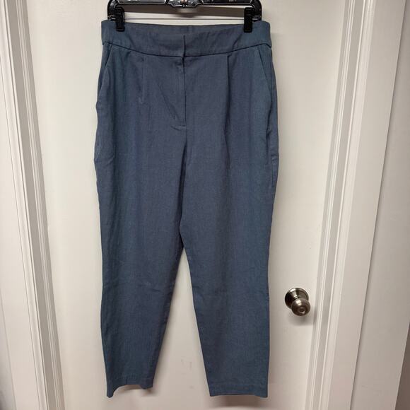 Express Womens Stylist Ankle Super High Rise Light Blue Trouser Pants Size 12L - Picture 10 of 13